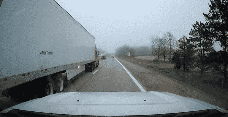 VIDEO: After being cut off by a Michigan trooper, a trucker is forced to slam on the brakes.